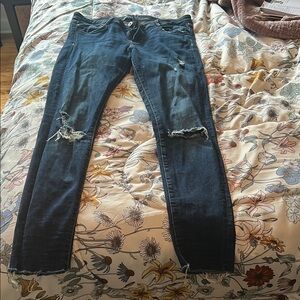 Women's Distressed Blue Jeans